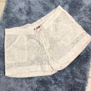 Sheer animal print shorts